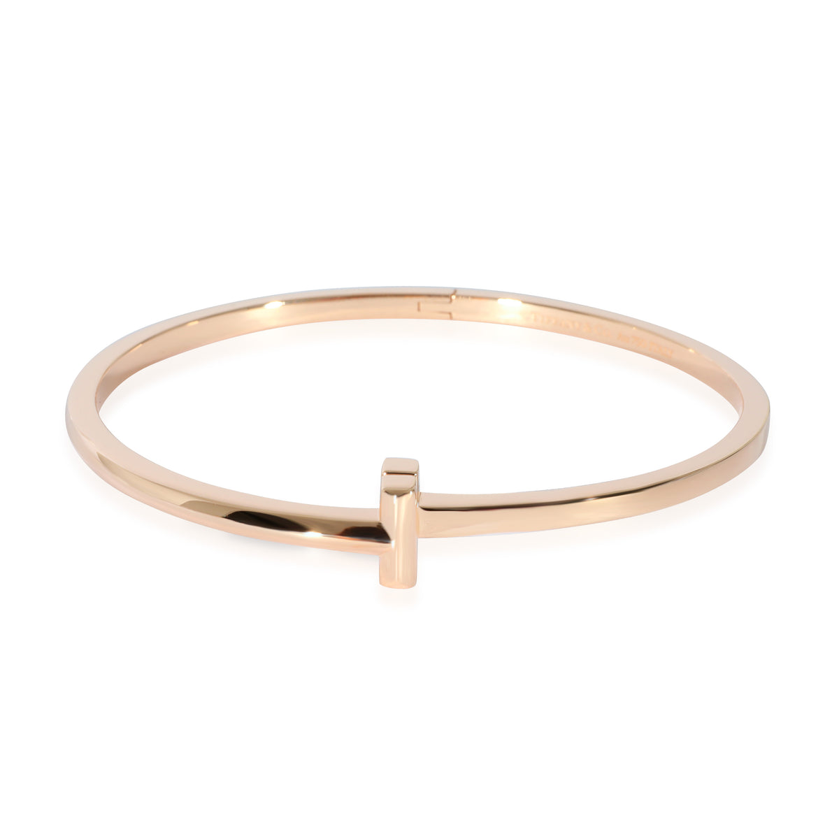 Tiffany Co Tiffany T T1 Narrow Hinged Bangle in18k Rose Gold