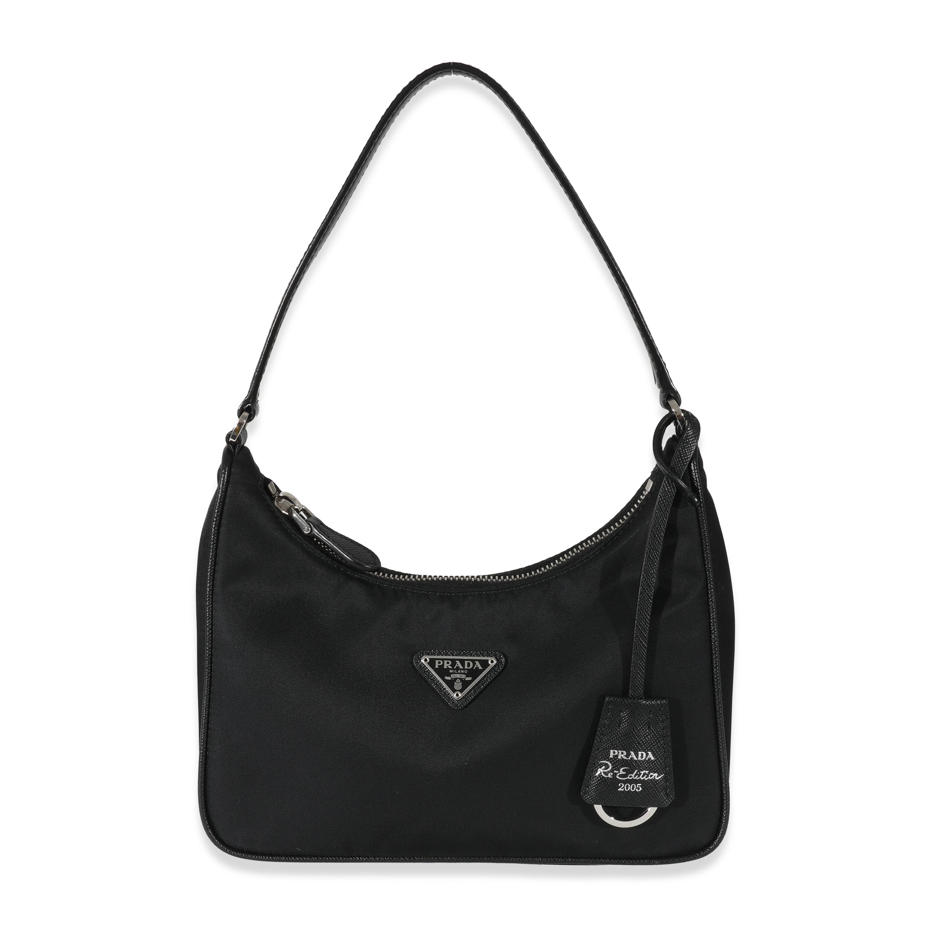 PRADA Nylon Re-Edition 2005 Shoulder Bag Black 1290655