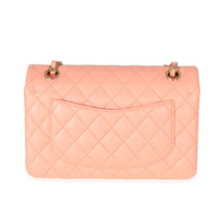 Chanel 23C Light Orange Leather Small Classic Double Flap