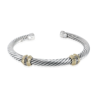 David Yurman Cable Classic Diamond Bracelet in 18k Yellow Gold/Sterling Silver