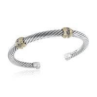 David Yurman Cable Classic Diamond Bracelet in 18k Yellow Gold/Sterling Silver