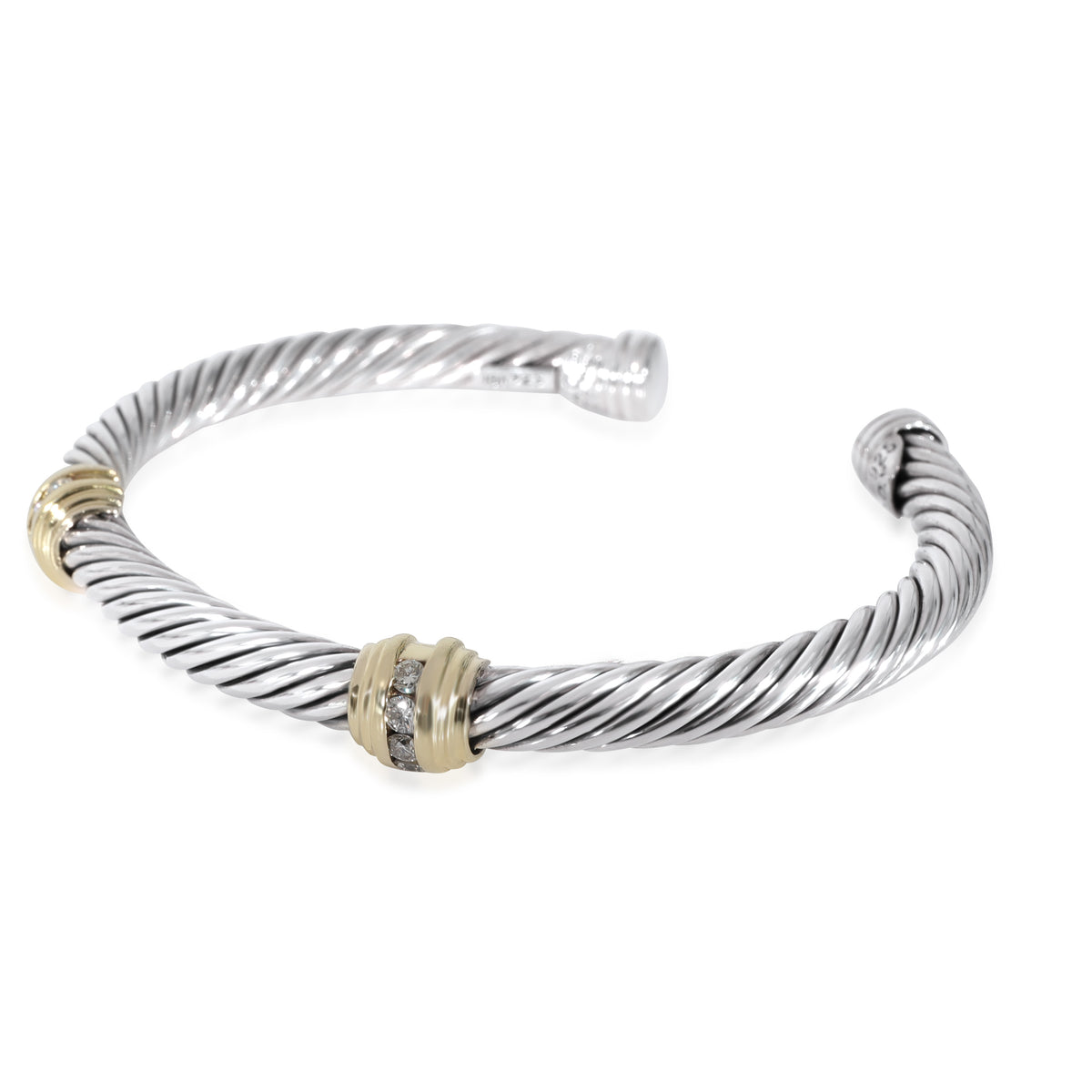 David Yurman Cable Classic Diamond Bracelet in 18k Yellow Gold/Sterling Silver