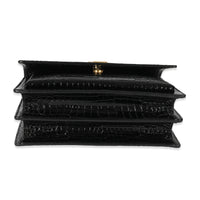 Saint Laurent Crocodile Embossed Black Medium Monogram Sunset