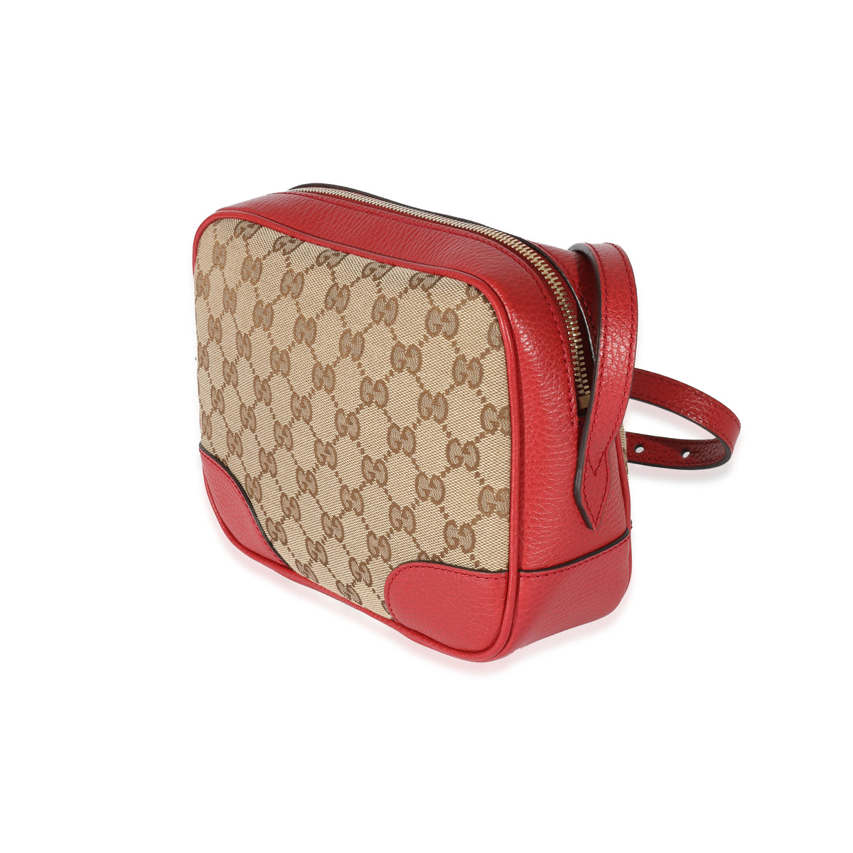 Gucci Red Leather GG Canvas Bree Messenger Bag, myGemma