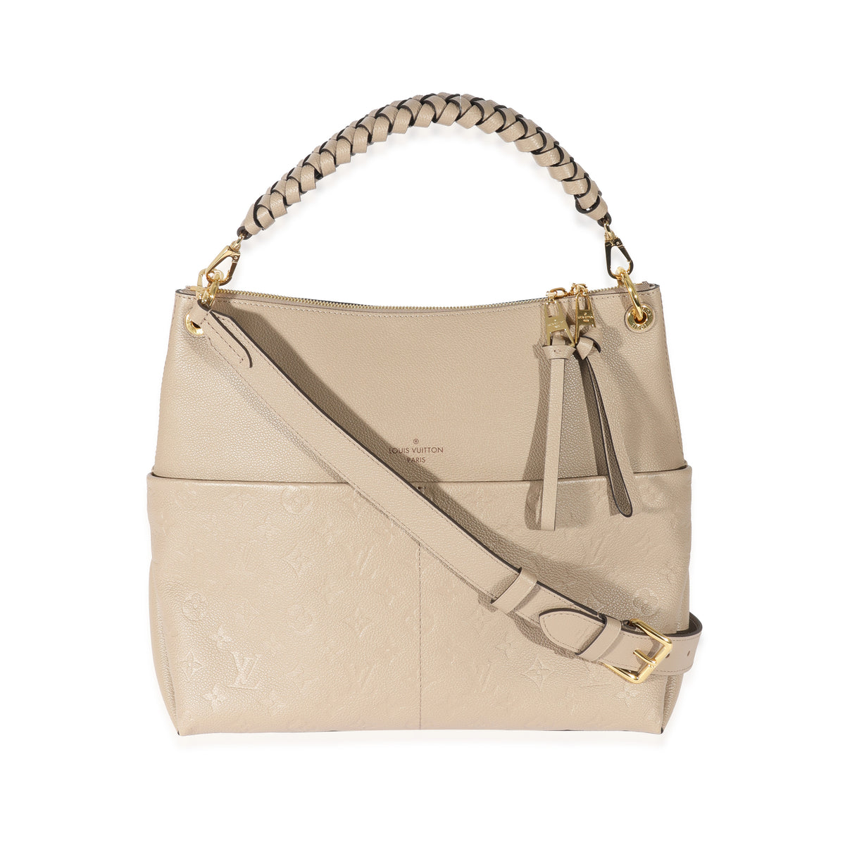 Louis Vuitton Maida Hobo Bag Monogram Empreinte Leather In White
