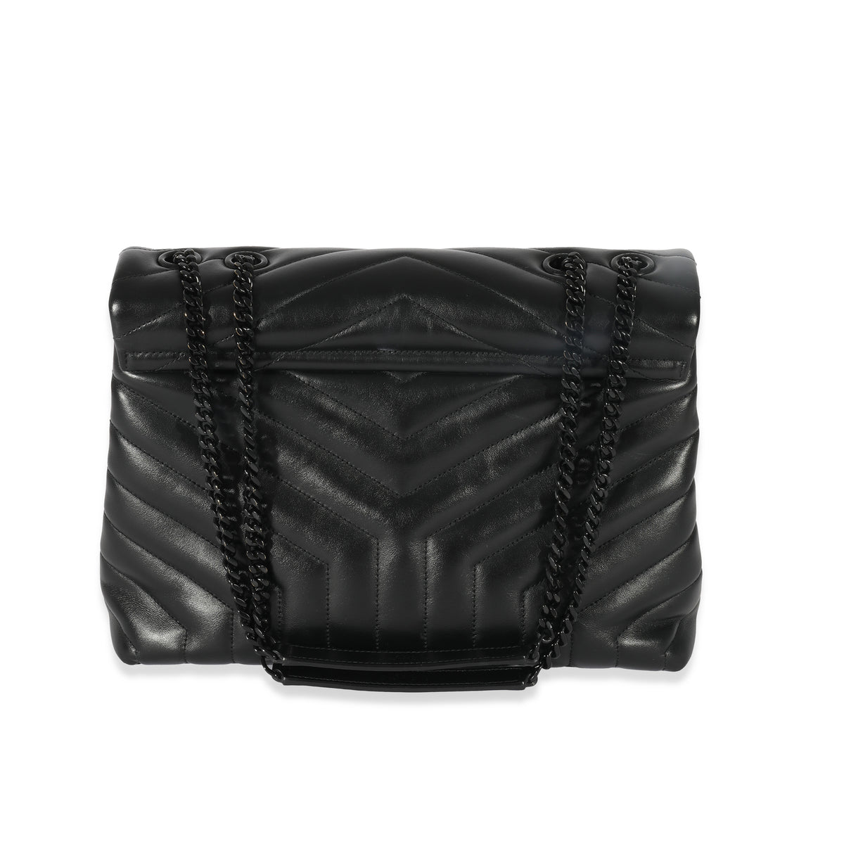 Saint Laurent Black Matelassé Leather Medium Loulou Bag