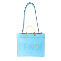 Fendi Blue Leather Medium Sunshine Tote