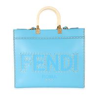 Fendi Blue Leather Medium Sunshine Tote