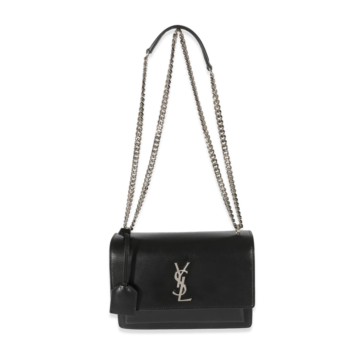 Saint Laurent Black Leather Medium Sunset Bag