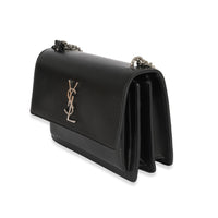 Saint Laurent Black Leather Medium Sunset Bag