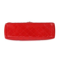 Chanel Red Patent Maxi Single Flap Bag