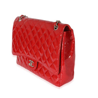 Chanel Red Patent Maxi Single Flap Bag