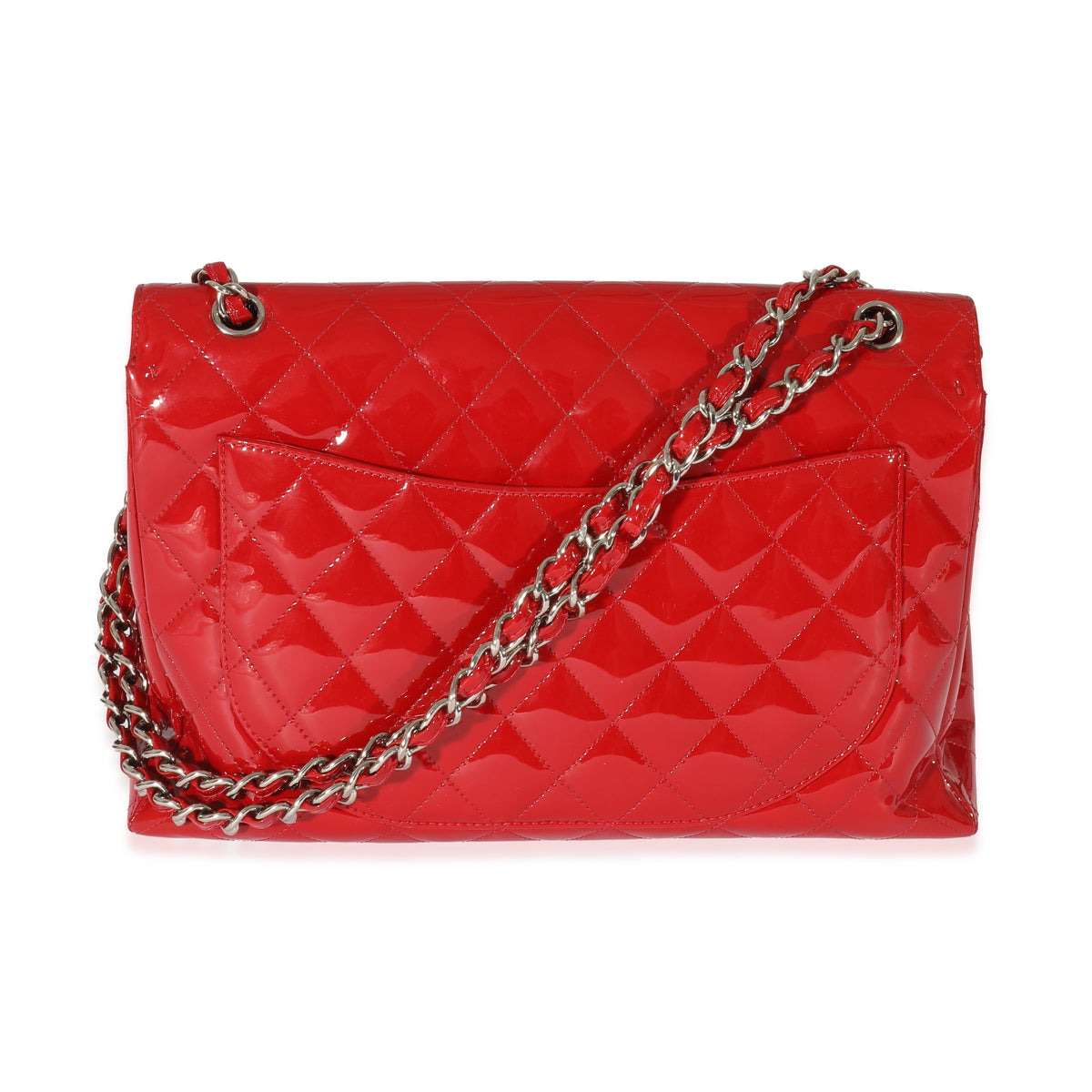 Chanel Red Patent Maxi Single Flap Bag