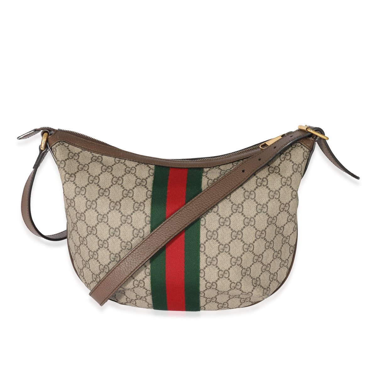 Gucci GG Supreme Web Small Ophidia Half Moon Hobo