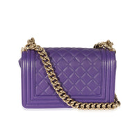 Chanel Purple Lambskin Small Boy Bag