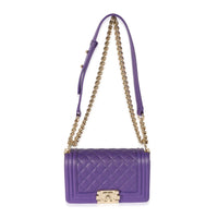 Chanel Purple Lambskin Small Boy Bag