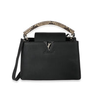 Louis Vuitton Black Taurillon Python Capucines PM