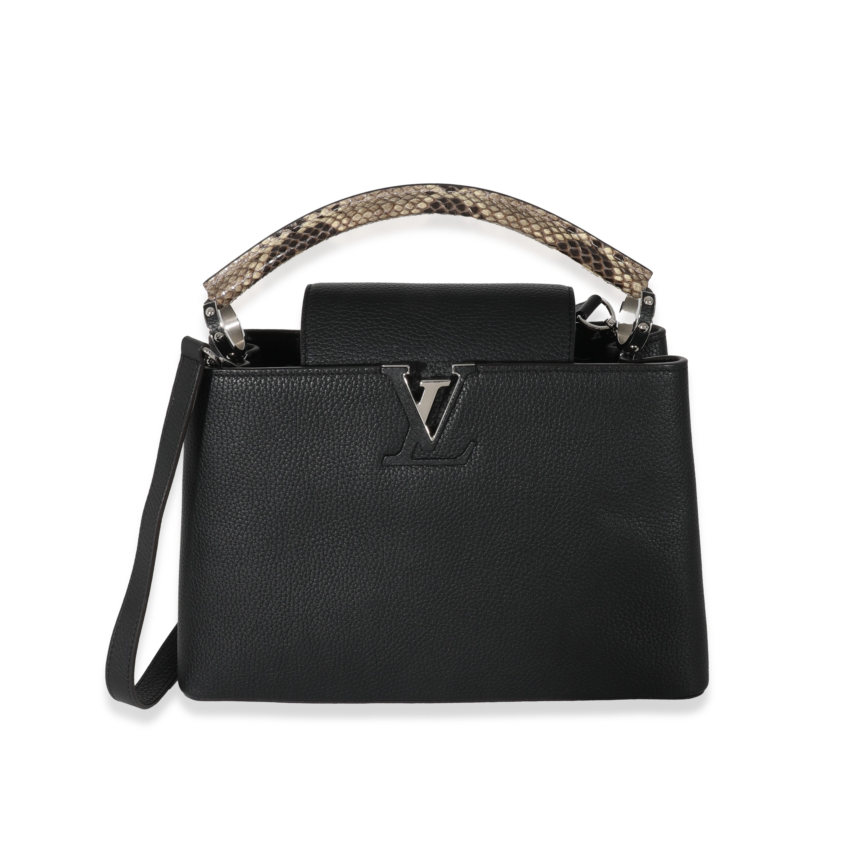 Louis Vuitton Capucines BB Green Python Handle Handbag