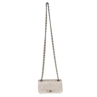 Chanel Silver Metallic Nubuck Rectangular Mini Flap