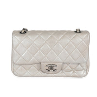 Chanel Silver Metallic Nubuck Rectangular Mini Flap