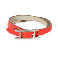 Hermes Behapi Double Tour Bracelet Orange Minium Nata Swift Leather