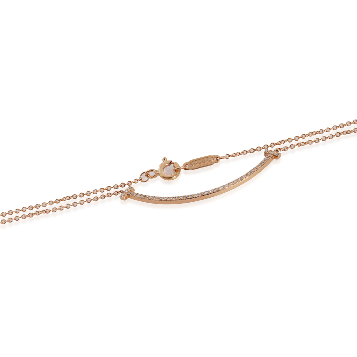 Tiffany & Co. T Smile Pendant with Diamonds in 18k Rose Gold 0.10 CTW