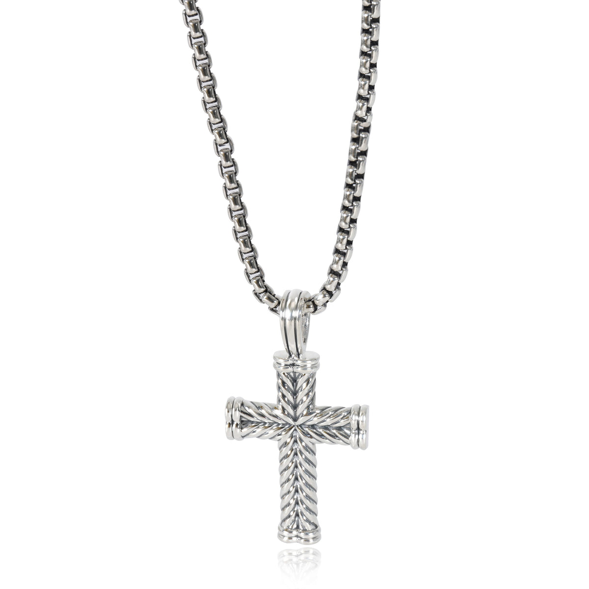 David Yurman Chevron Collection Cross Pendant in  Sterling Silver