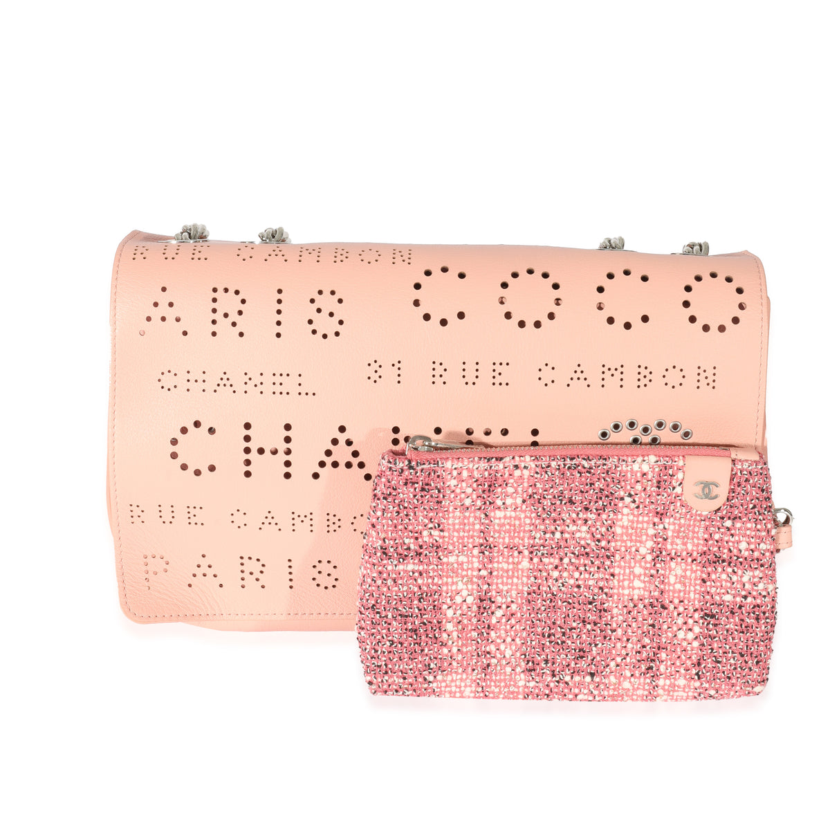 Chanel Pink Calfskin Perforated Logo Eyelets CC Flap Bag, myGemma, IT
