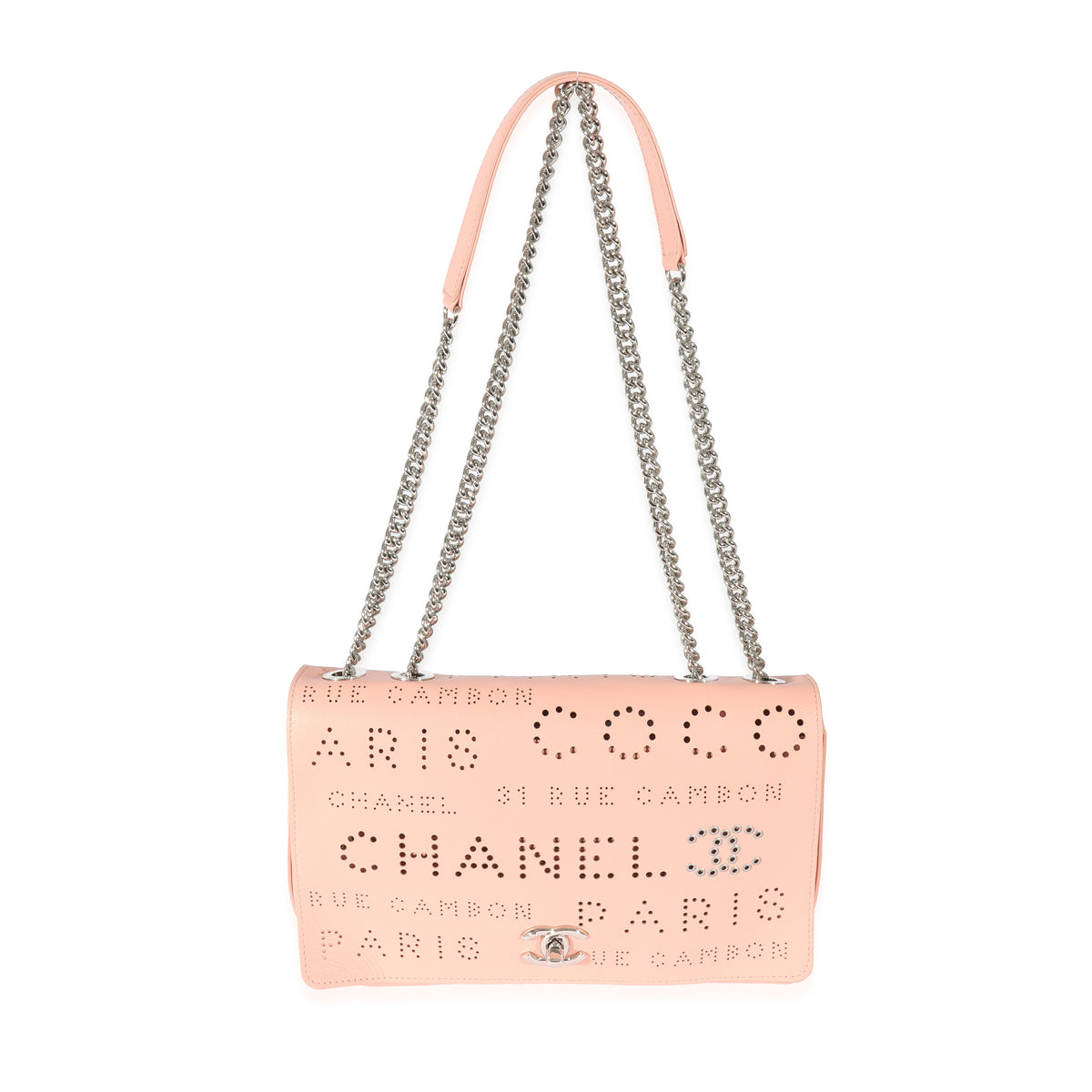 Chanel calfskin eyelet flap bag new arrivals