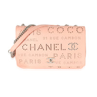 Chanel Pink Calfskin Perforated Logo Eyelets CC Flap Bag