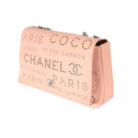 Chanel Pink Calfskin Perforated Logo Eyelets CC Flap Bag