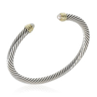 David Yurman Cable Pearl Bangle in 14k Yellow Gold/Sterling Silver