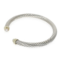 David Yurman Cable Pearl Bangle in 14k Yellow Gold/Sterling Silver