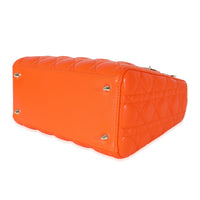 Christian Dior Orange Cannage Lambskin Medium Lady Dior