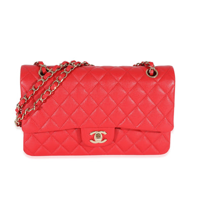 Chanel 21S Red Caviar Medium Classic Flap Bag