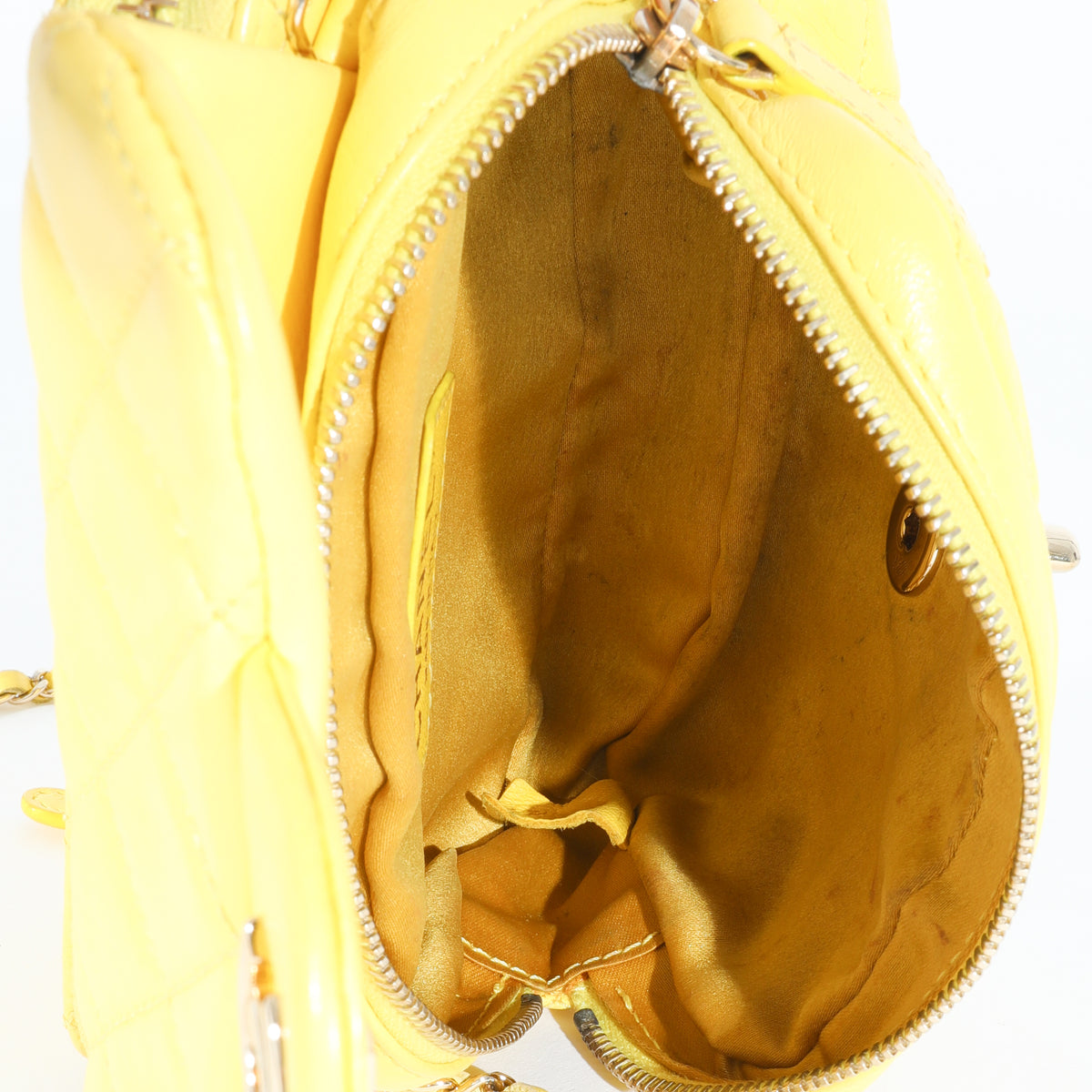 Chanel Yellow Lambskin Mini Flap Wallet On Chain