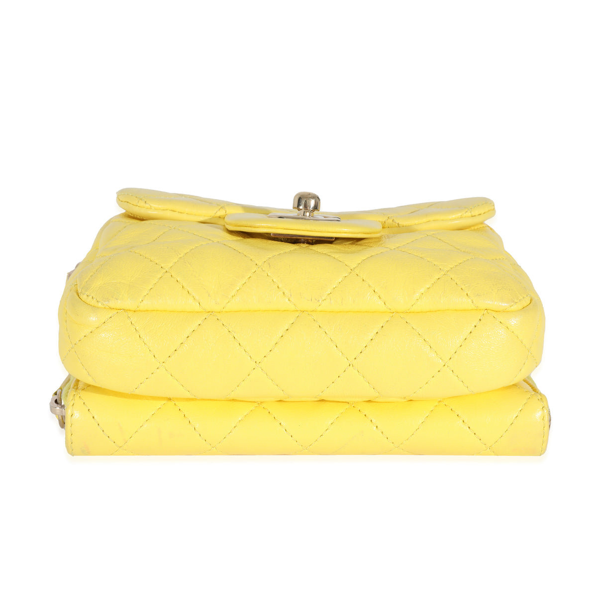 Chanel Yellow Lambskin Mini Flap Wallet On Chain