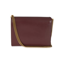 Saint Laurent Burgundy Leather Cassandra Monogram Clasp Bag