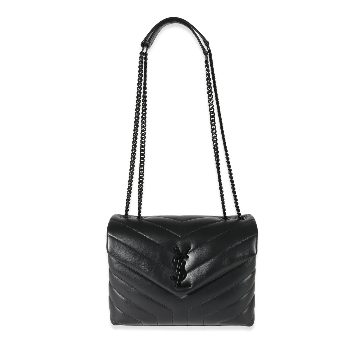 Saint Laurent Black Leather Small Loulou Bag