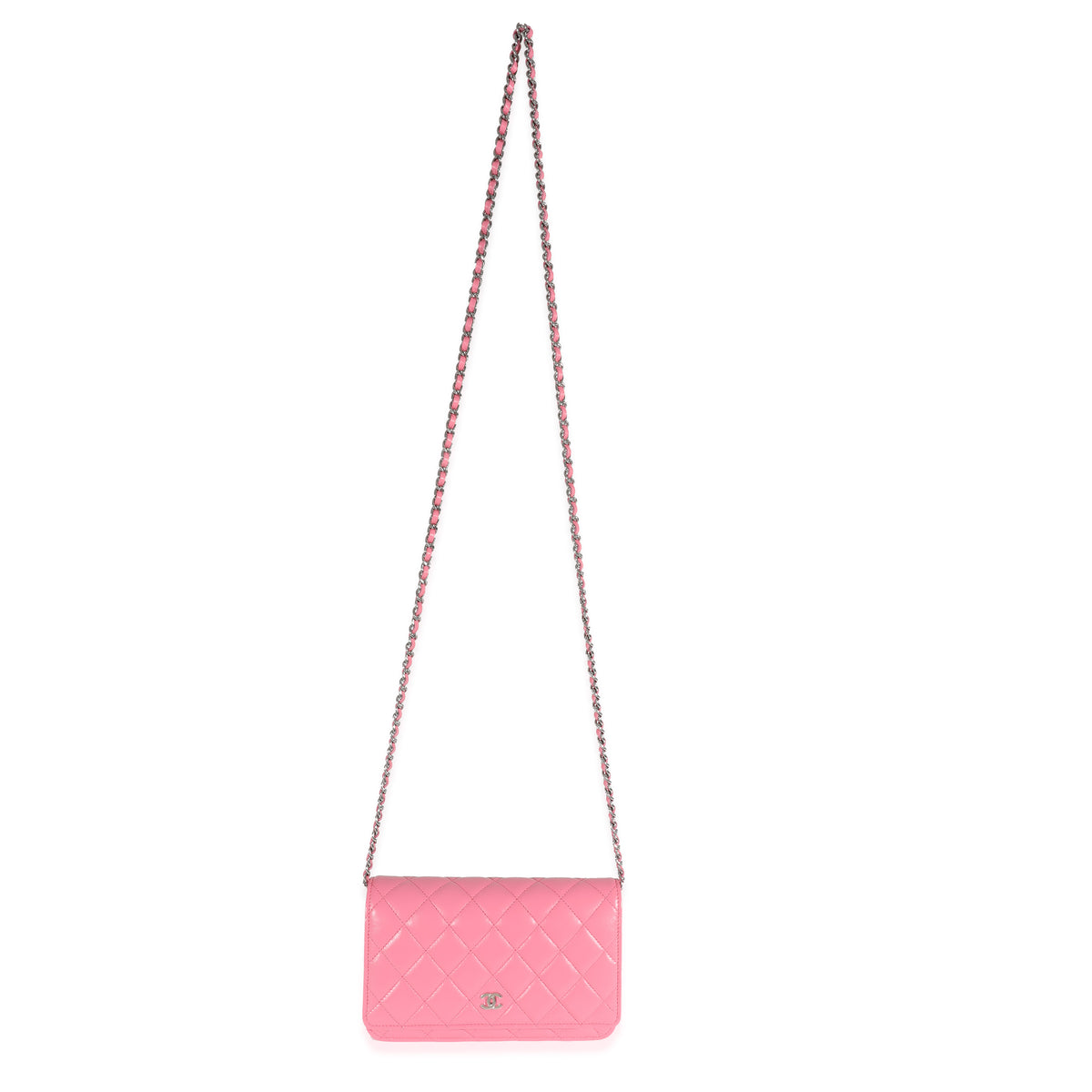 Chanel Pink Lambskin Wallet On Chain