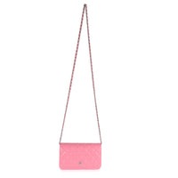 Chanel Pink Lambskin Wallet On Chain