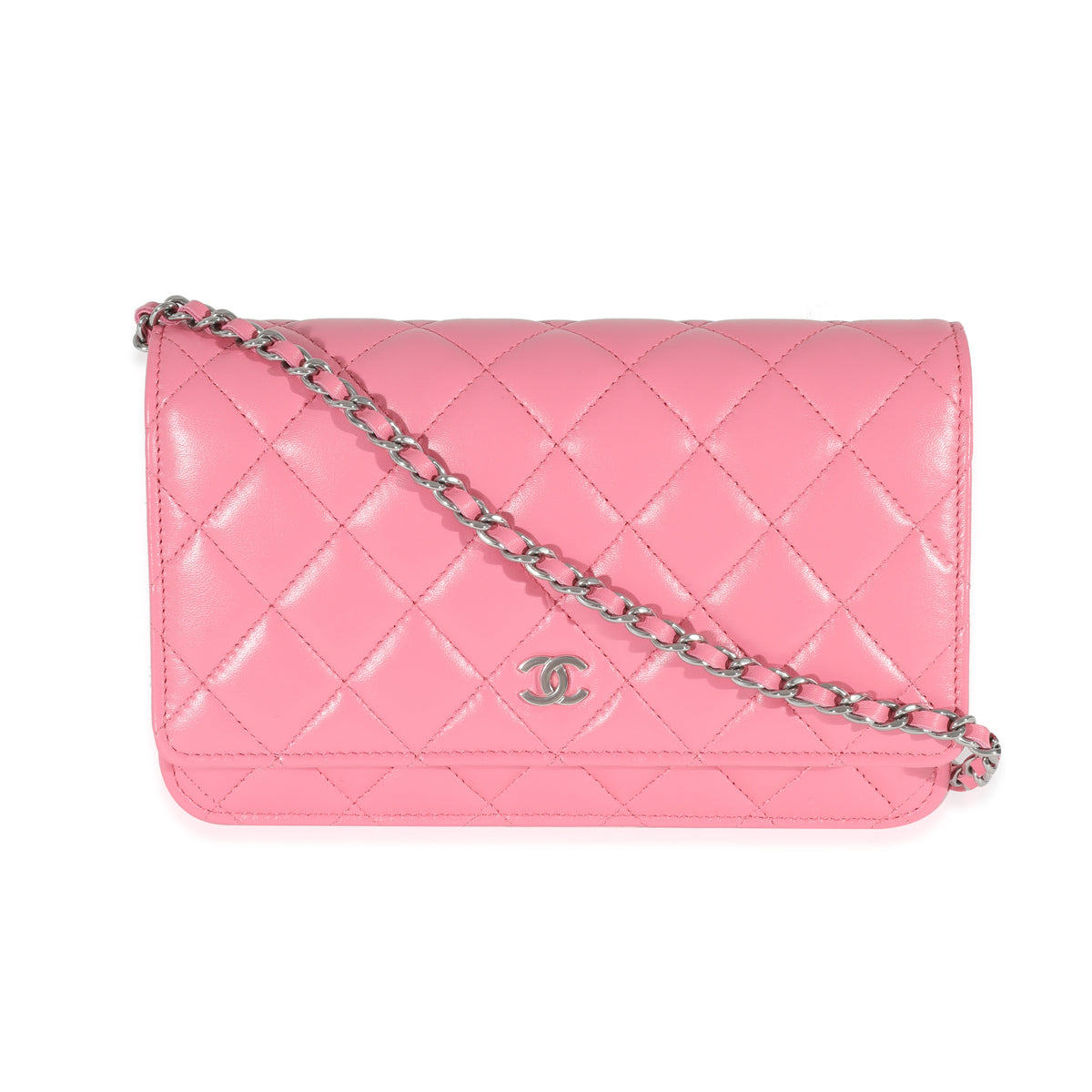 Chanel Pink Lambskin Wallet On Chain