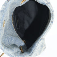 Saint Laurent Blue Denim Toy Loulou Puffer Bag