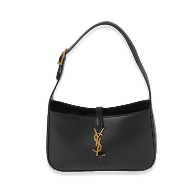 Saint Laurent Black Smooth Leather Le 5 A 7 Hobo