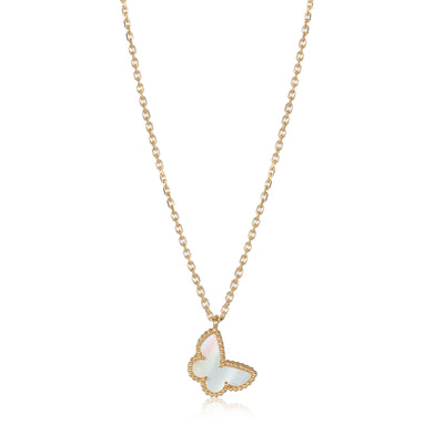 Van Cleef & Arpels Sweet Alhambra Butterfly Mother Of Pearl Necklace in 18k Gold