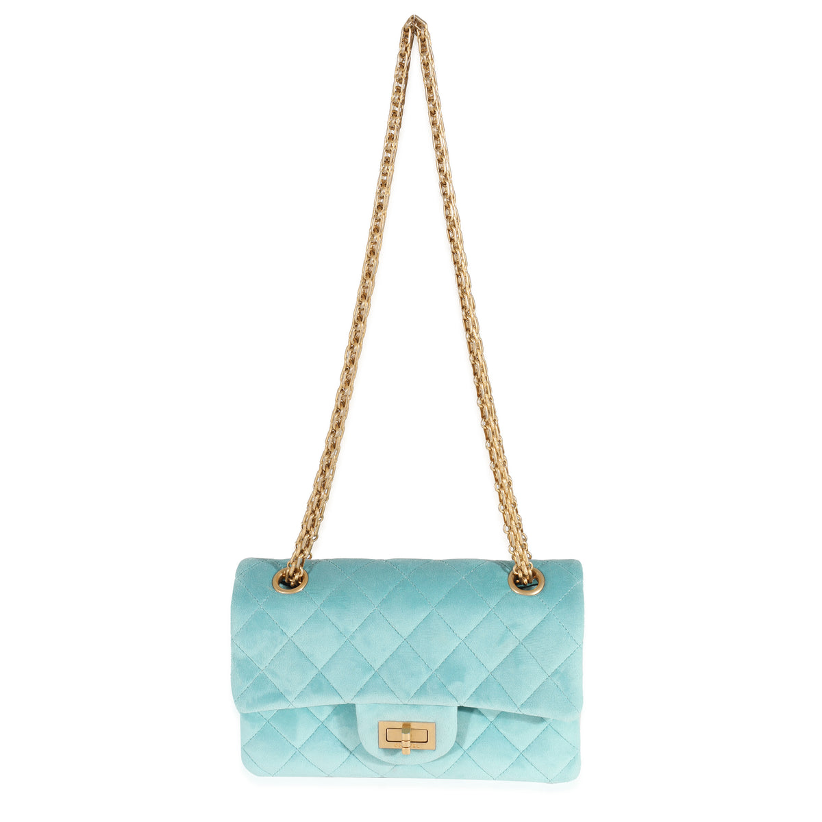 Chanel Blue Quilted Velvet Mini 2.55 Reissue 224 Flap Bag, myGemma