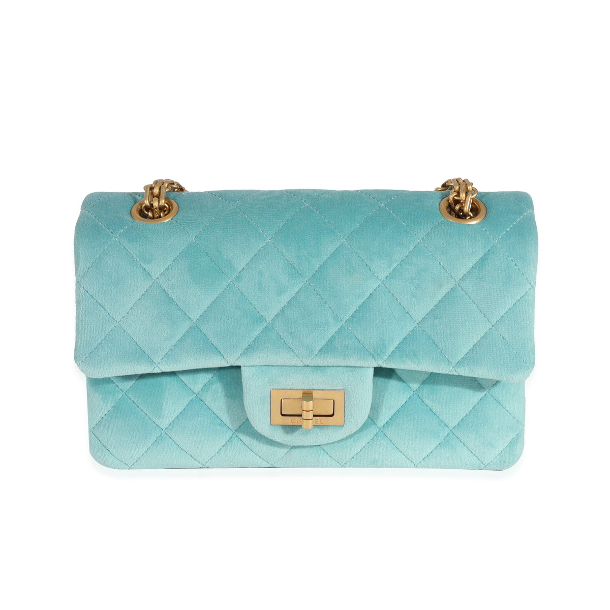 Chanel Blue Quilted Velvet Mini 2.55 Reissue 224 Flap Bag