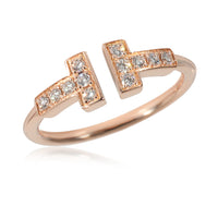 Tiffany & Co. T Diamond Wire Ring in 18k Rose Gold 0.13 CTW