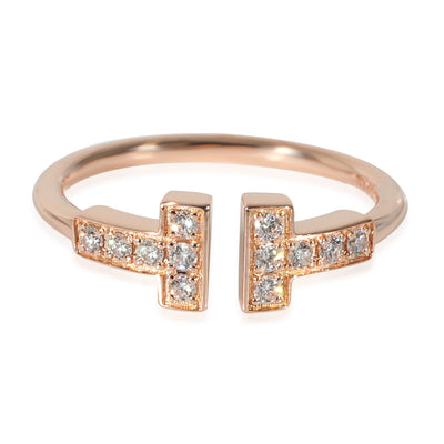 Tiffany & Co. T Diamond Wire Ring in 18k Rose Gold 0.13 CTW