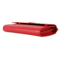 Prada Red Saffiano Wallet With Strap